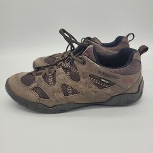 Ecco Womens Receptor Gortex Brown Suede Low Top Hiking Running Shoes 8 - 8.5